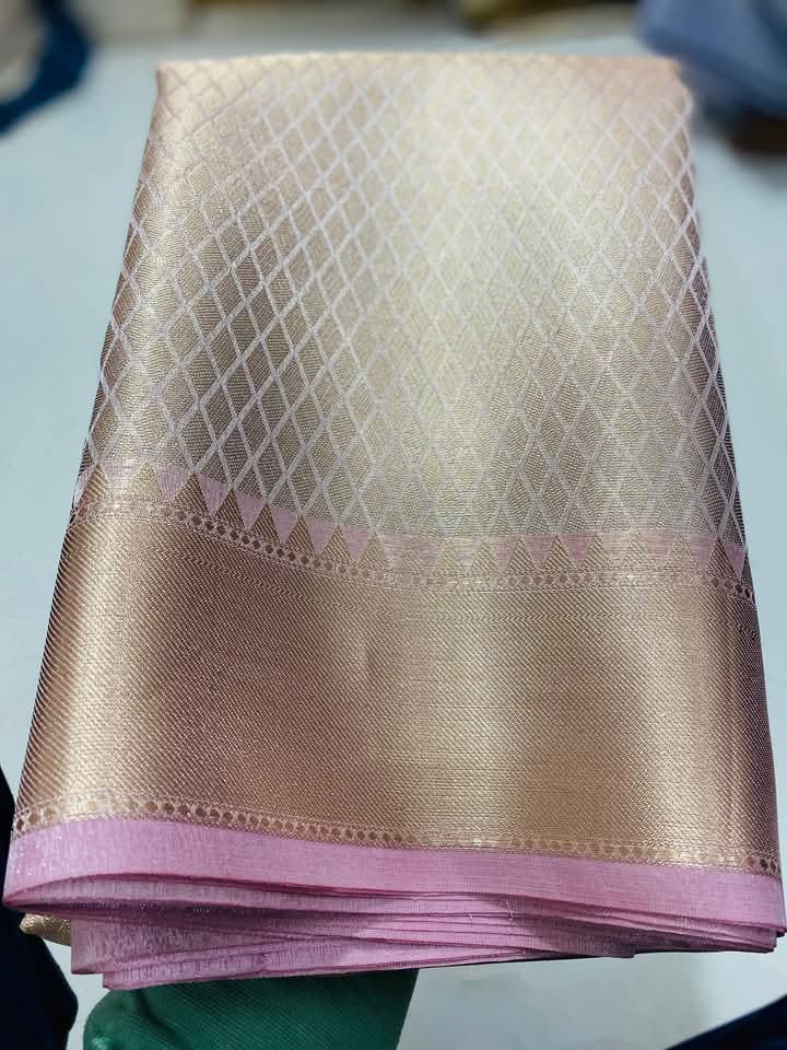 Deepika Padukone inspired Gold Banarasi Tissue Silk Saree - Alna Apparels