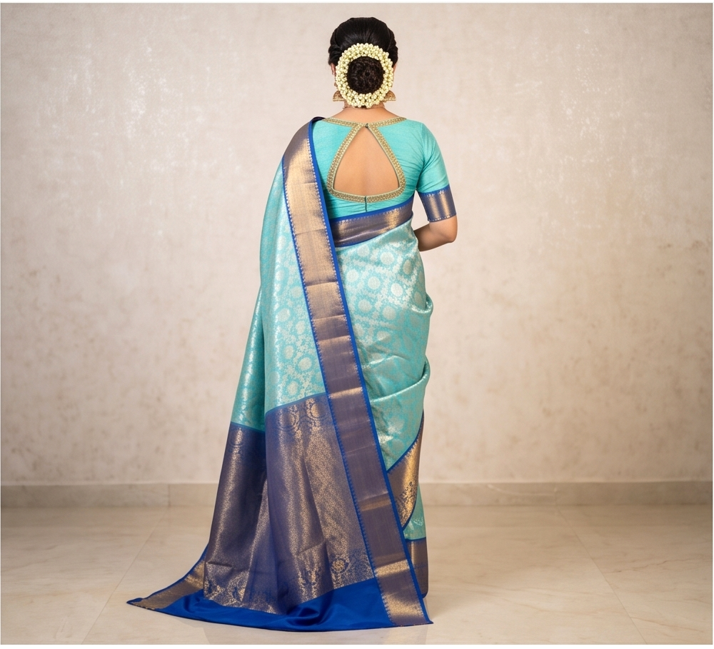 Green Kora Muslin Tanchui Saree Alna Apparels