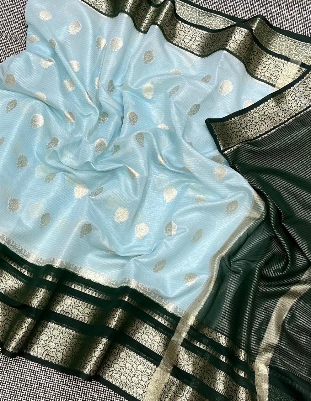 Green Banarasi Georgette Saree