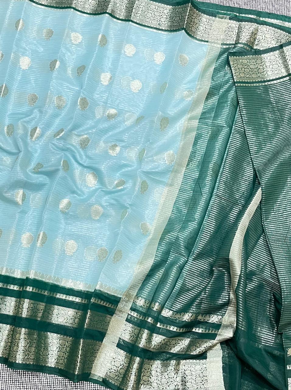 Green Banarasi Georgette Saree