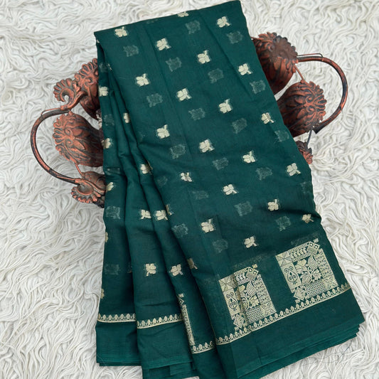 Green Banarasi Kathan Georgette Silk Saree Alna Apparels