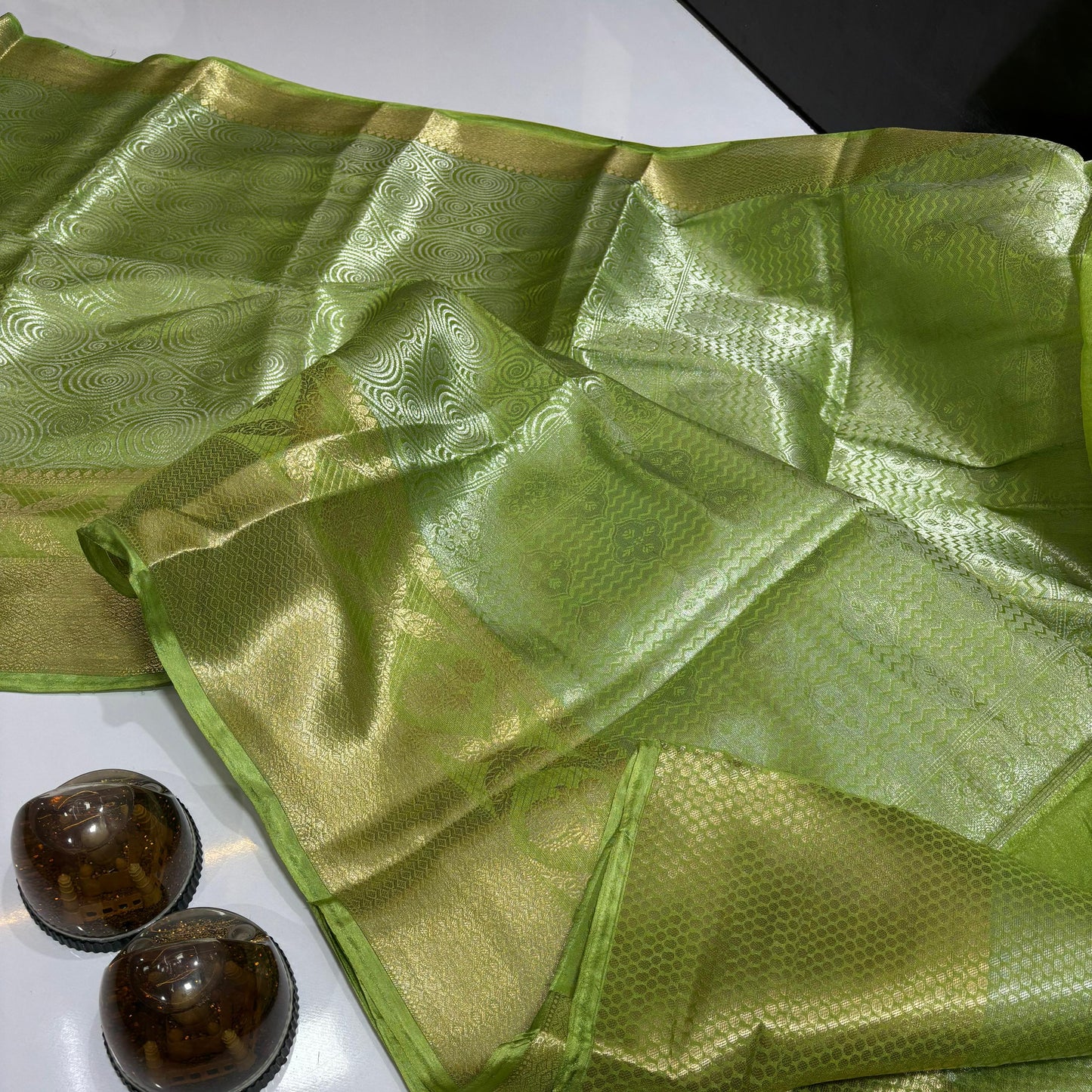 Green Banarasi Warm Silk Saree
