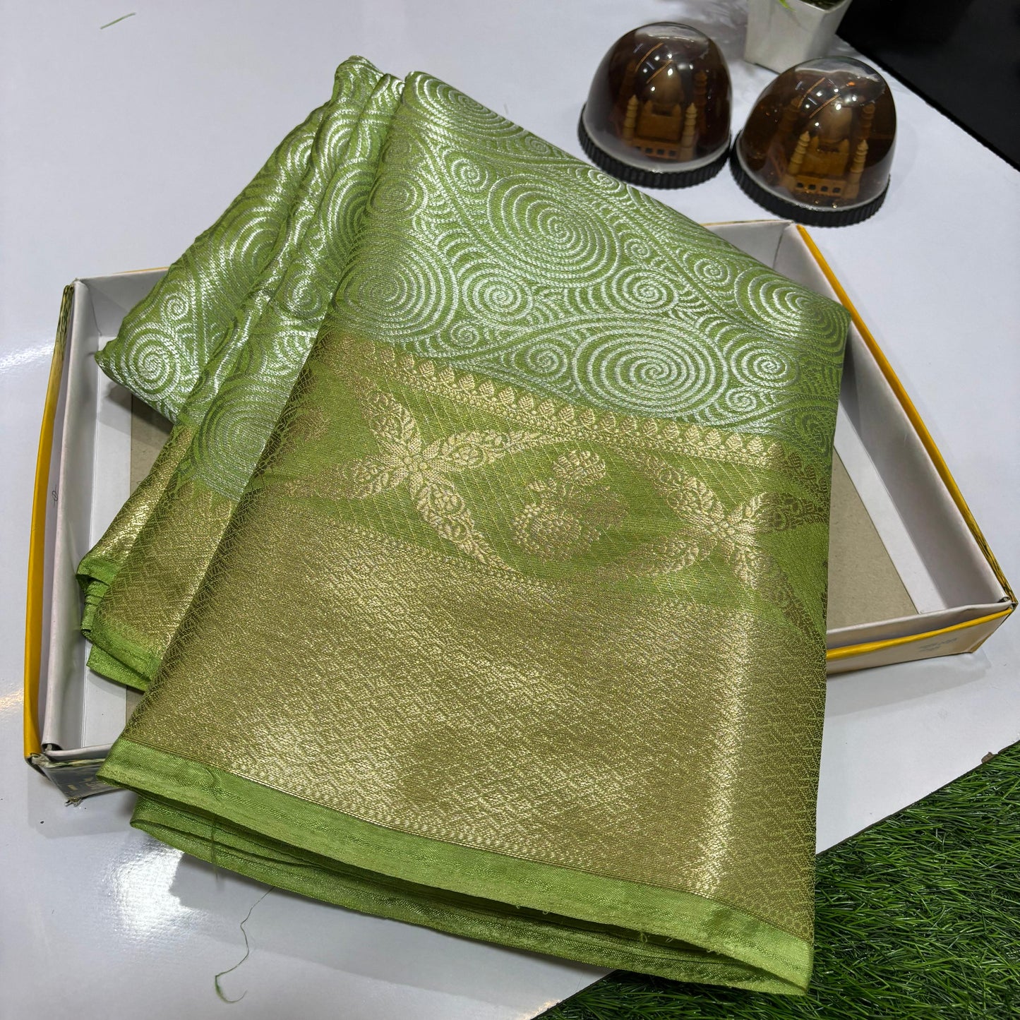 Green Banarasi Warm Silk Saree