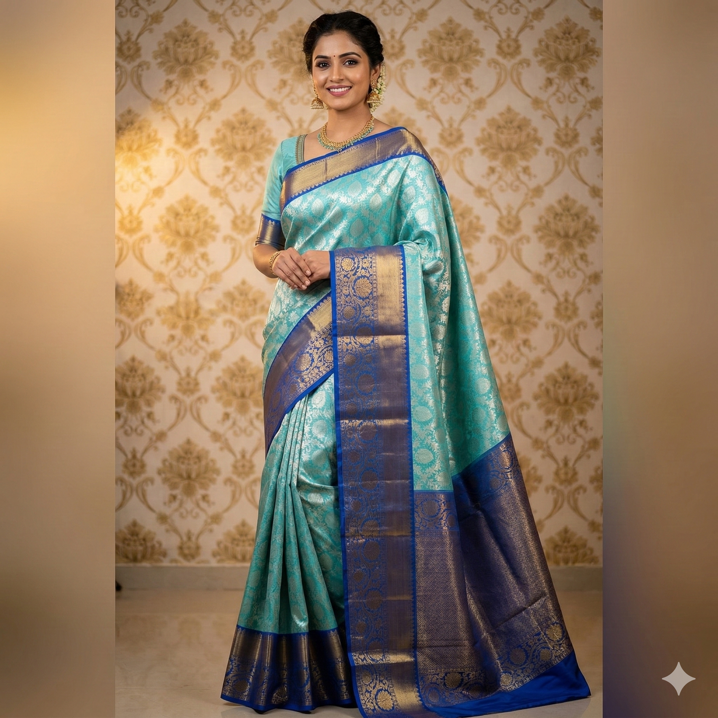 Green Kora Muslin Tanchui Saree Alna Apparels