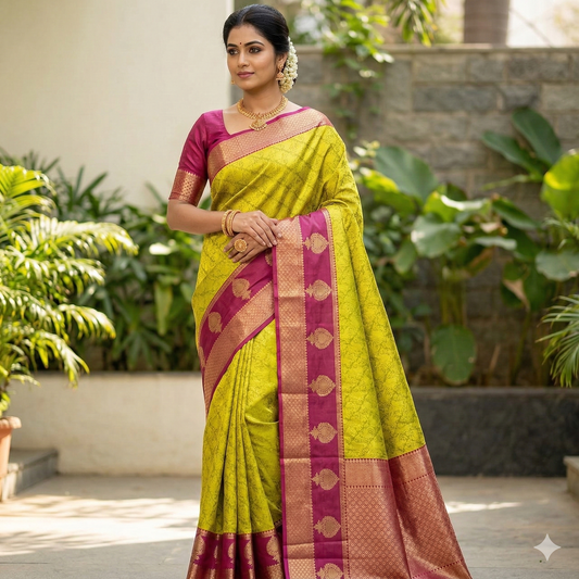 Green Kora Muslin Tanchui Saree Alna Apparels