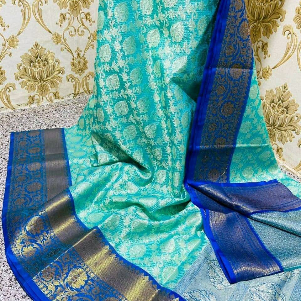 Green Kora Muslin Tanchui Saree - Alna Apparels