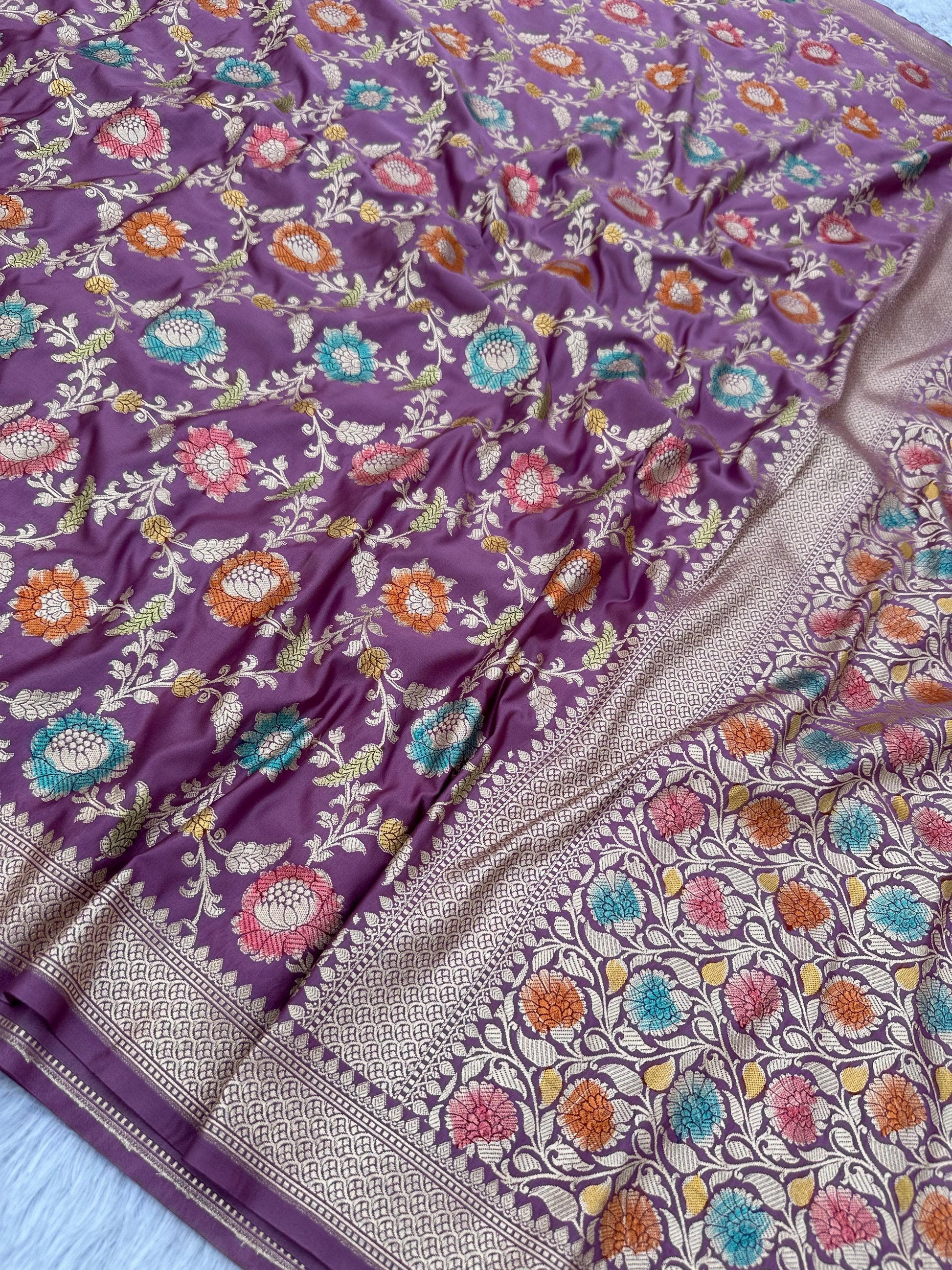 Purple Color Pure Banarasi Mysore Silk Saree Alna Apparels