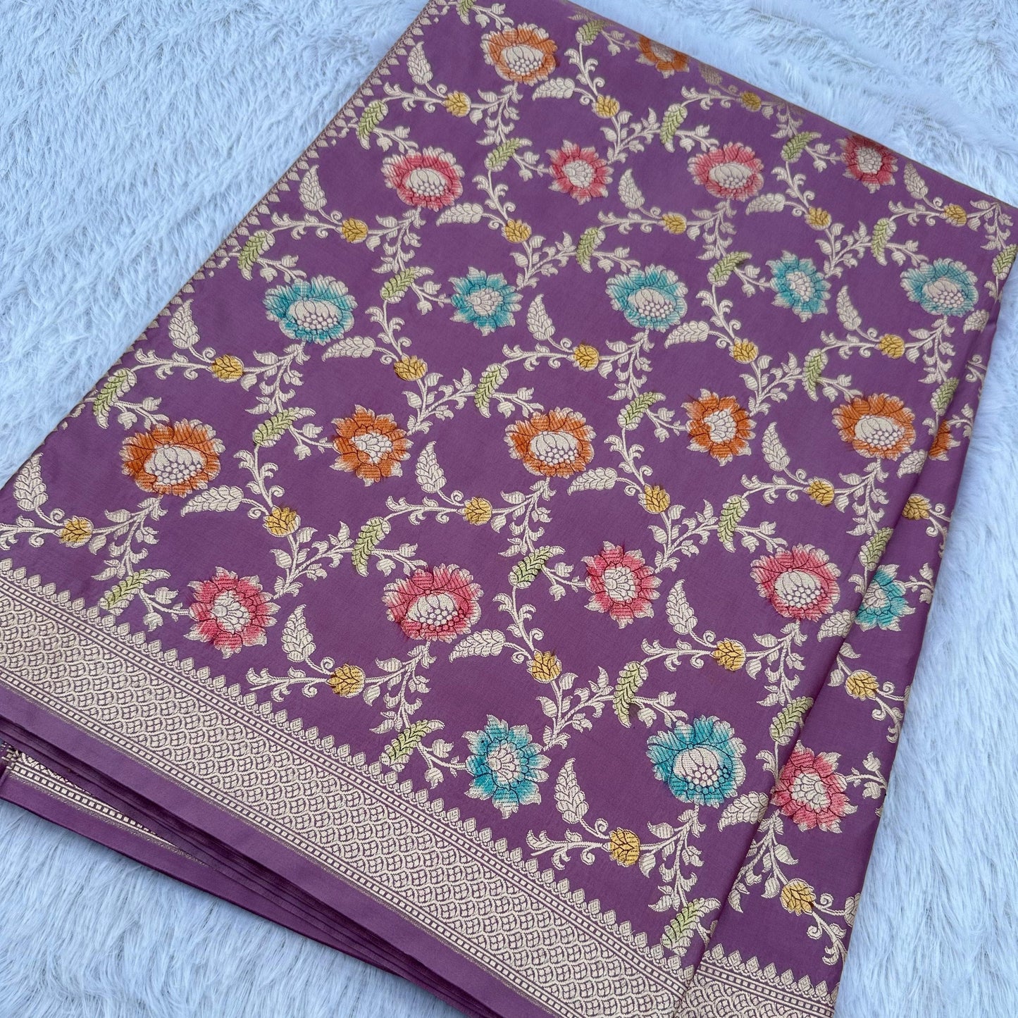 Purple Color Pure Banarasi Mysore Silk Saree Alna Apparels