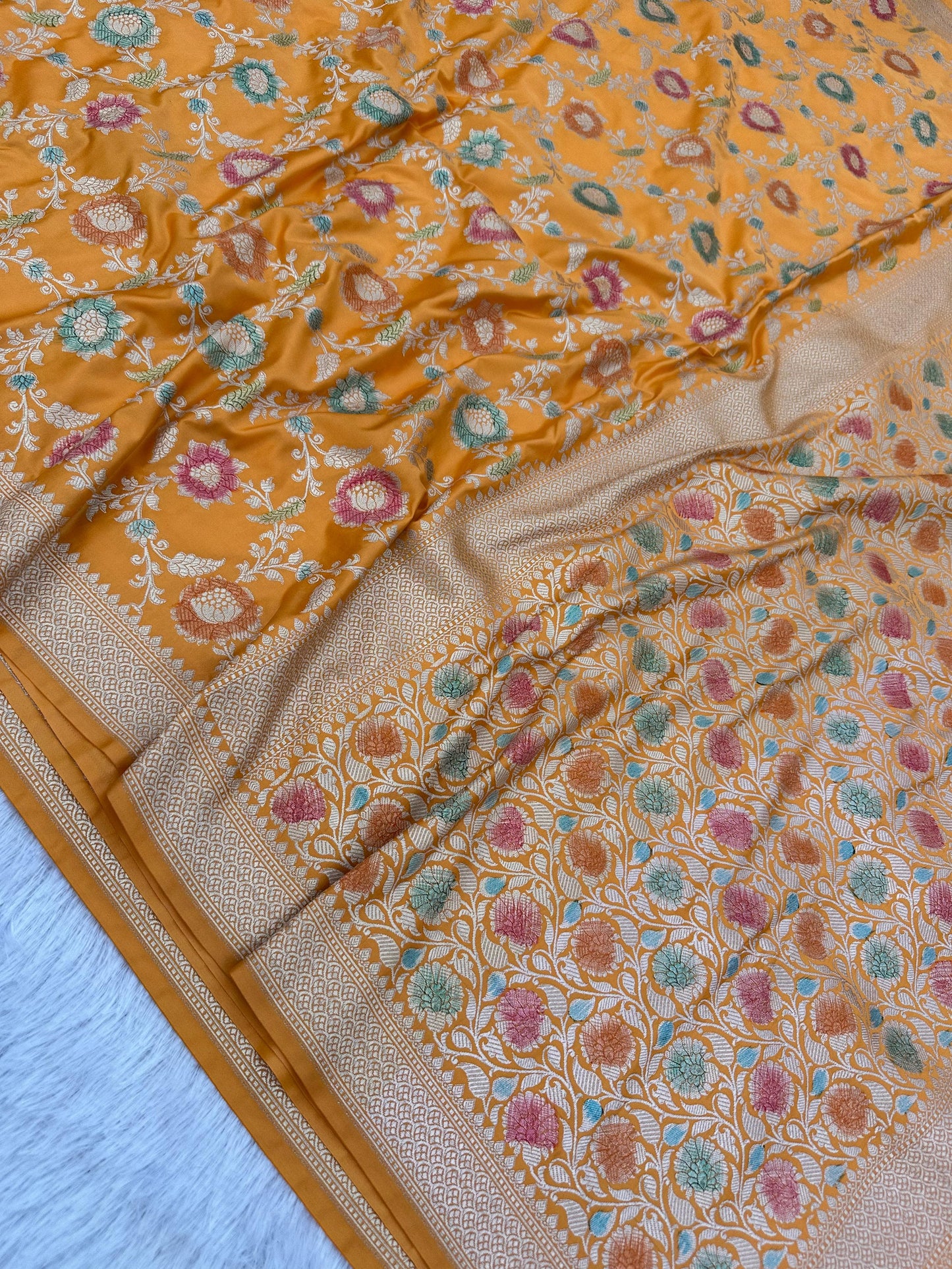 Yellow Color Pure Banarasi Mysore Silk Saree Alna Apparels