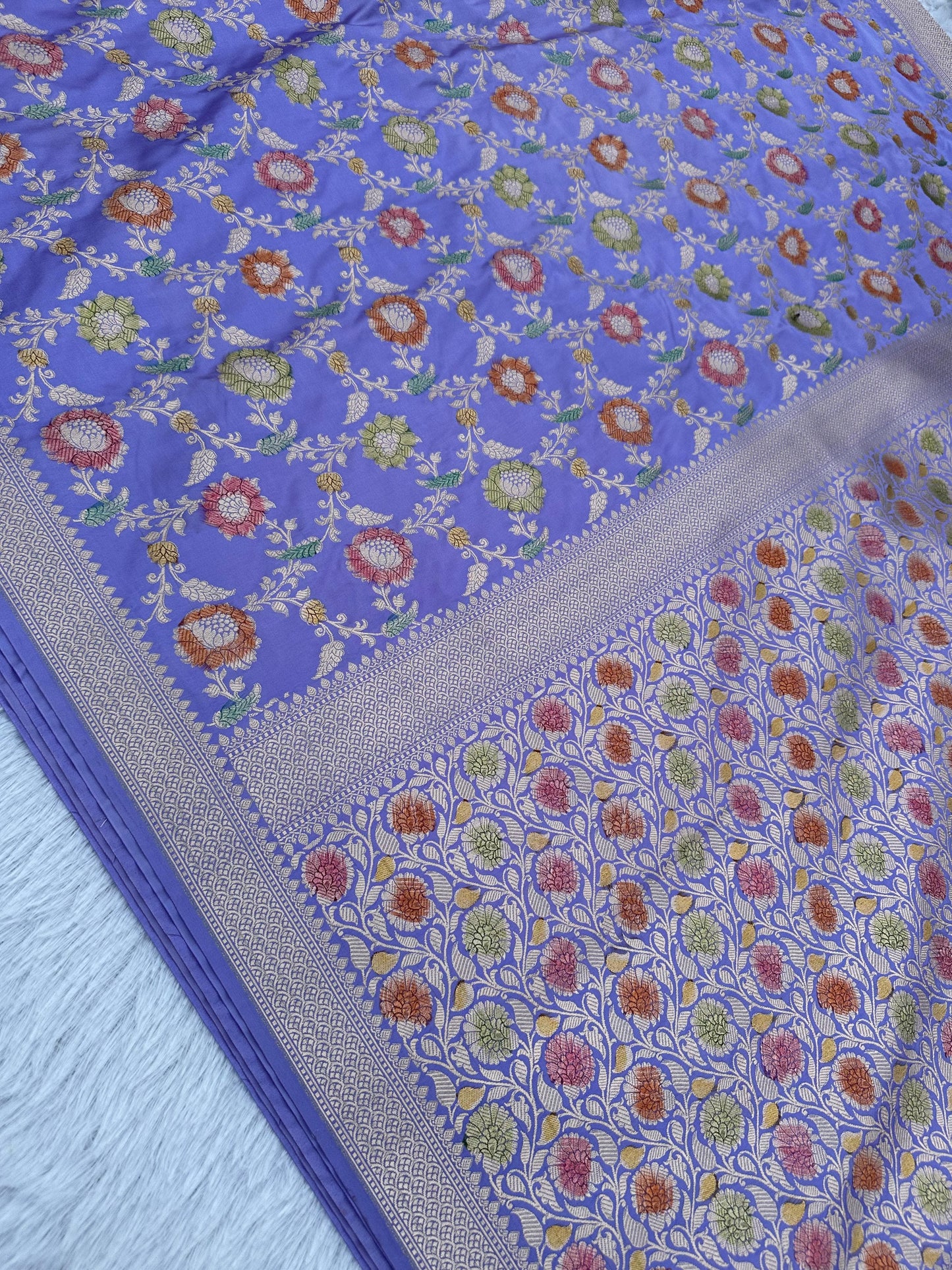 Lavender Color Pure Banarasi Mysore Silk Saree Alna Apparels