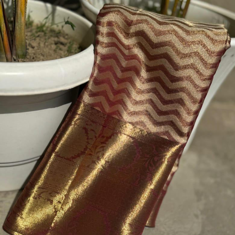 Maroon Color Banarasi Tissue Silk Saree Alna Apparels