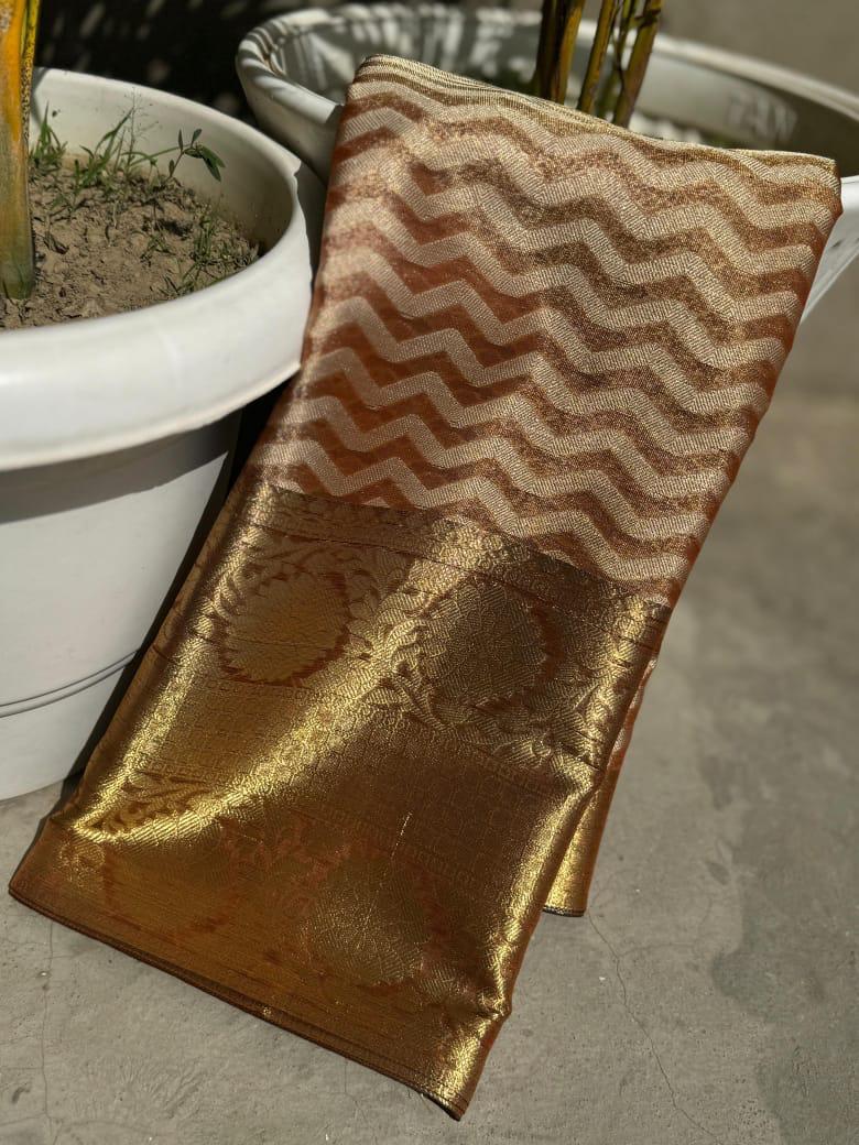 Maroon Color Banarasi Tissue Silk Saree Alna Apparels