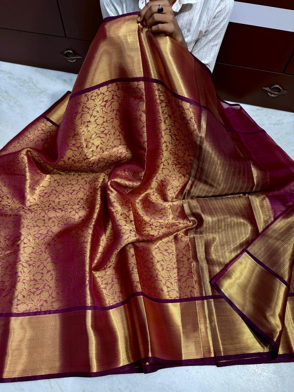 Red Color Kanchi Kathan Silk Saree Alna Apparels