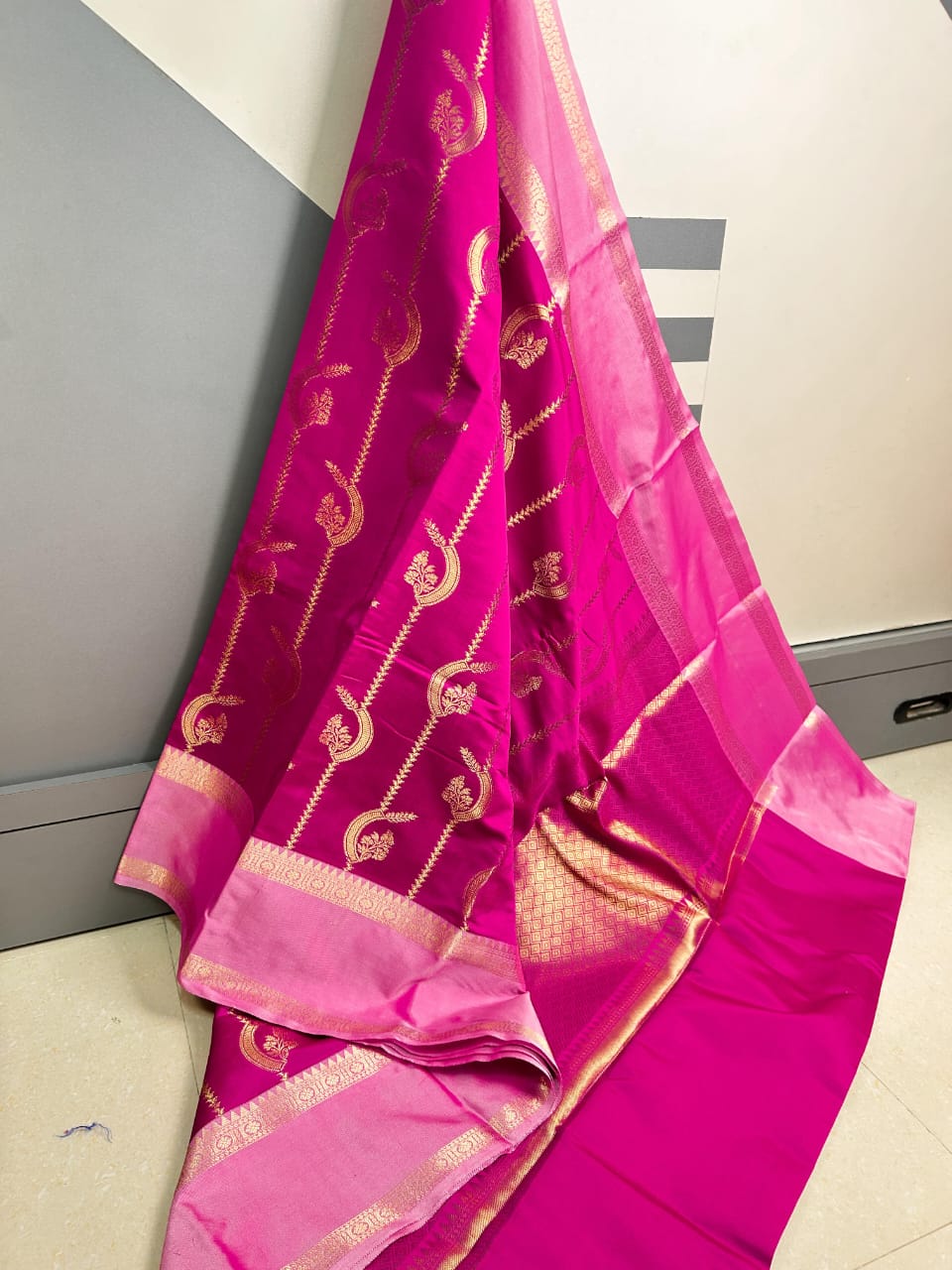 Pink Banarasi Semi Kathan Silk Saree Alna Apparels