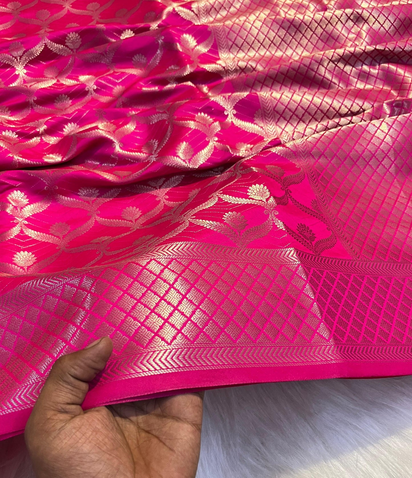 Samantha Inspired Banarasi Semi Kathan Silk Saree Alna Apparels