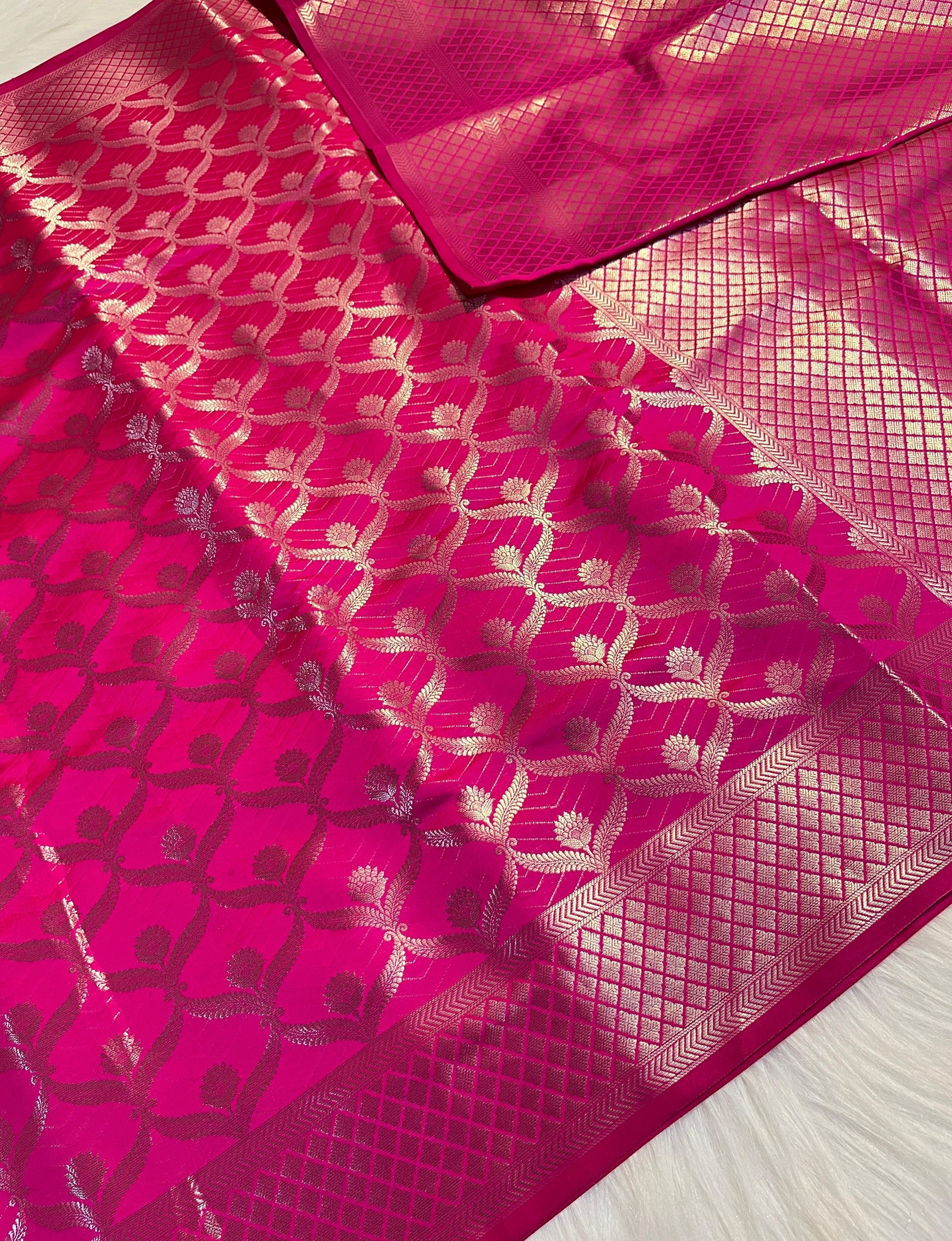 Samantha Inspired Banarasi Semi Kathan Silk Saree Alna Apparels