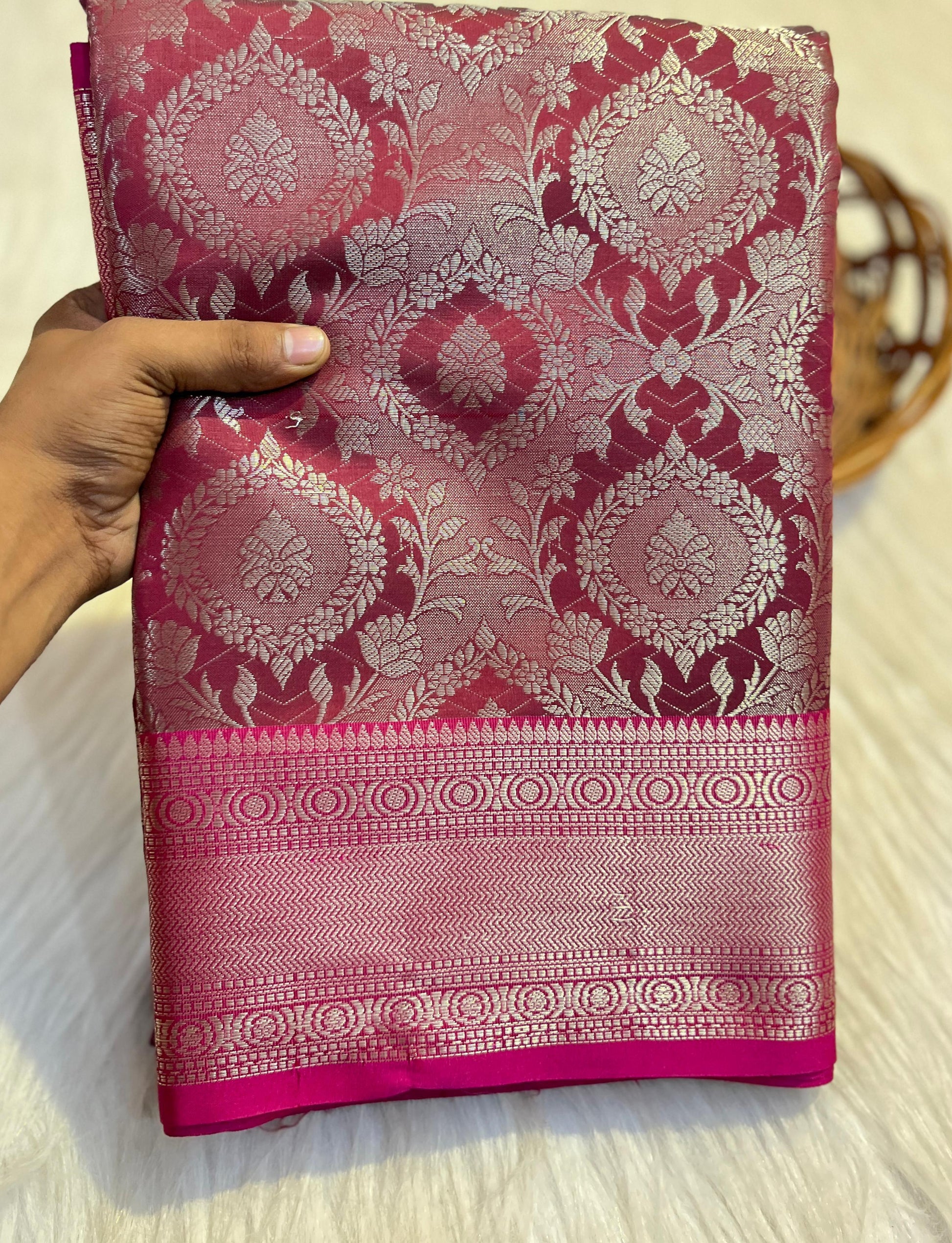 Red Banarasi Tissue Silk Saree Alna Apparels