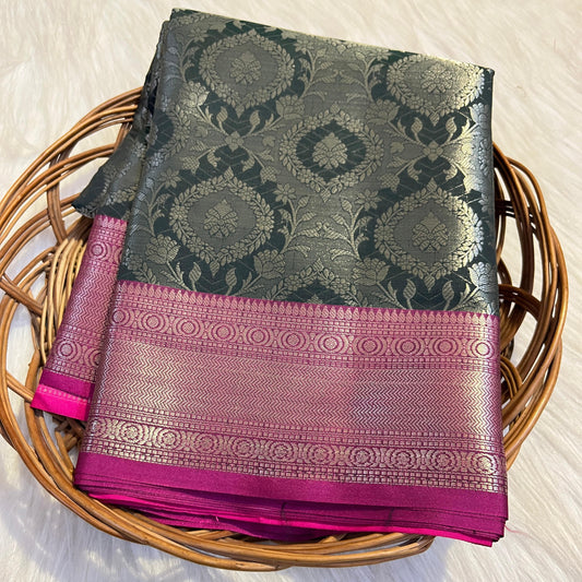 Green Banarasi Tissue Silk Saree Alna Apparels