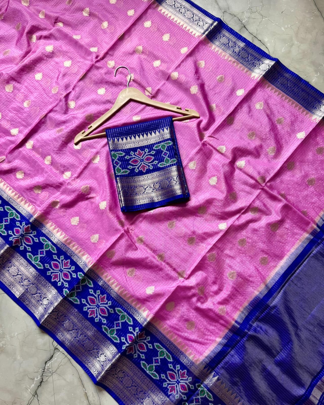 Pink Banarasi Kathan Soft Silk Saree Alna Apparels