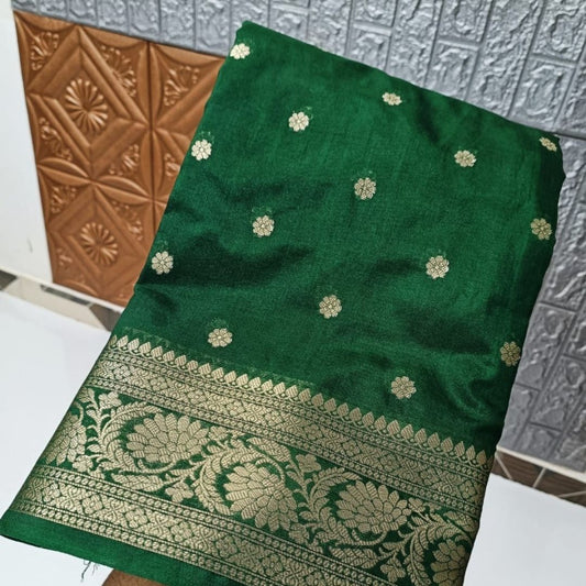 Green Banarasi Kathan Silk Saree Alna Apparels
