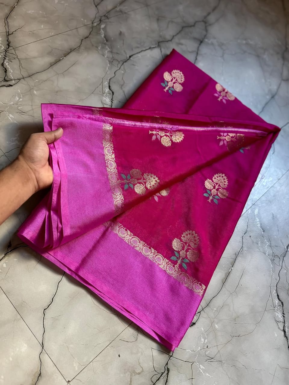 Pink Color Banarasi Kathan Soft Silk Saree Alna Apparels