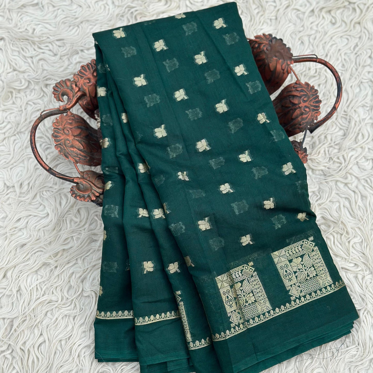 Green Banarasi Kathan Georgette Silk Saree Alna Apparels