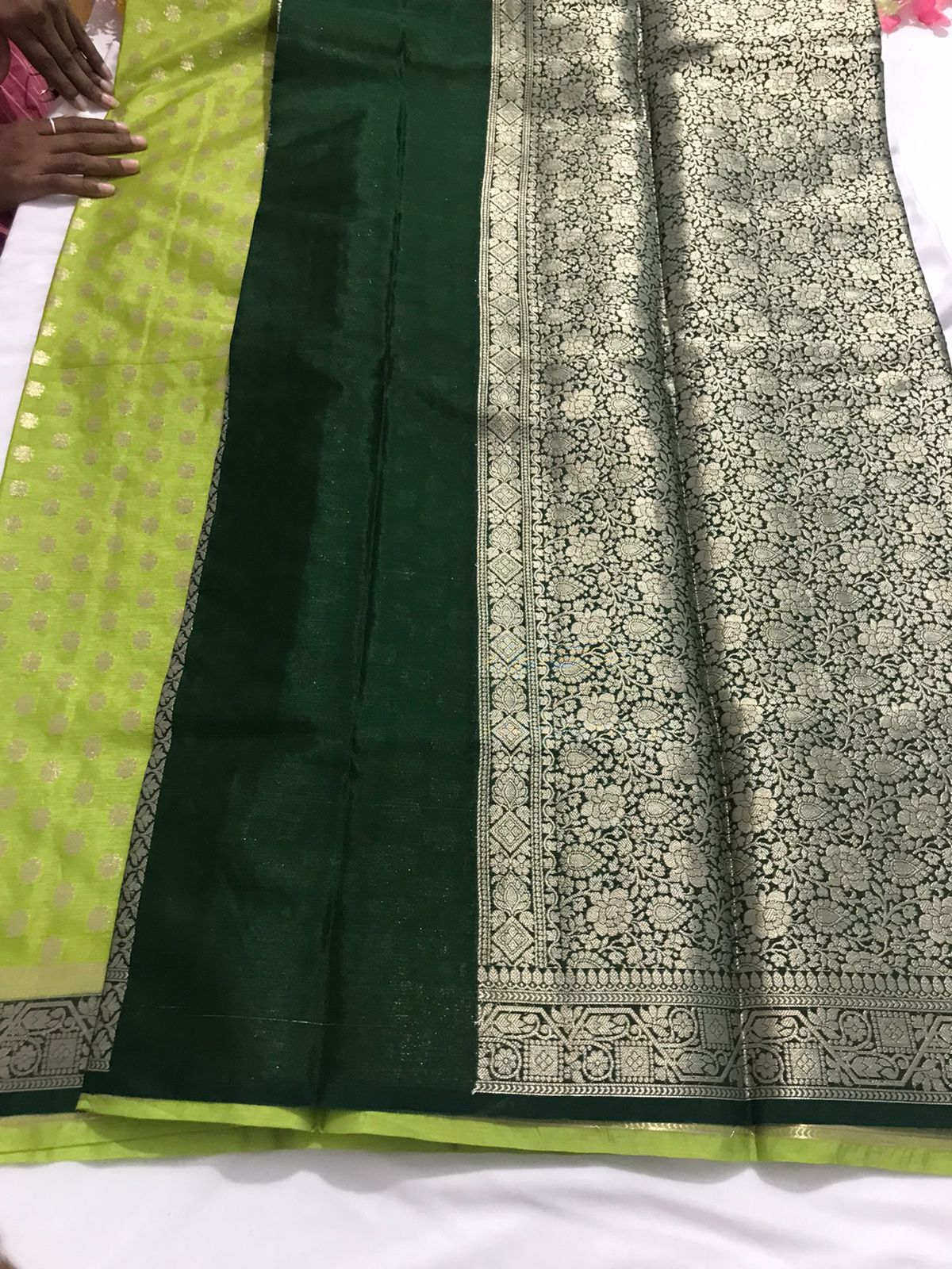 Green Banarasi Georgette Saree Alna Apparels