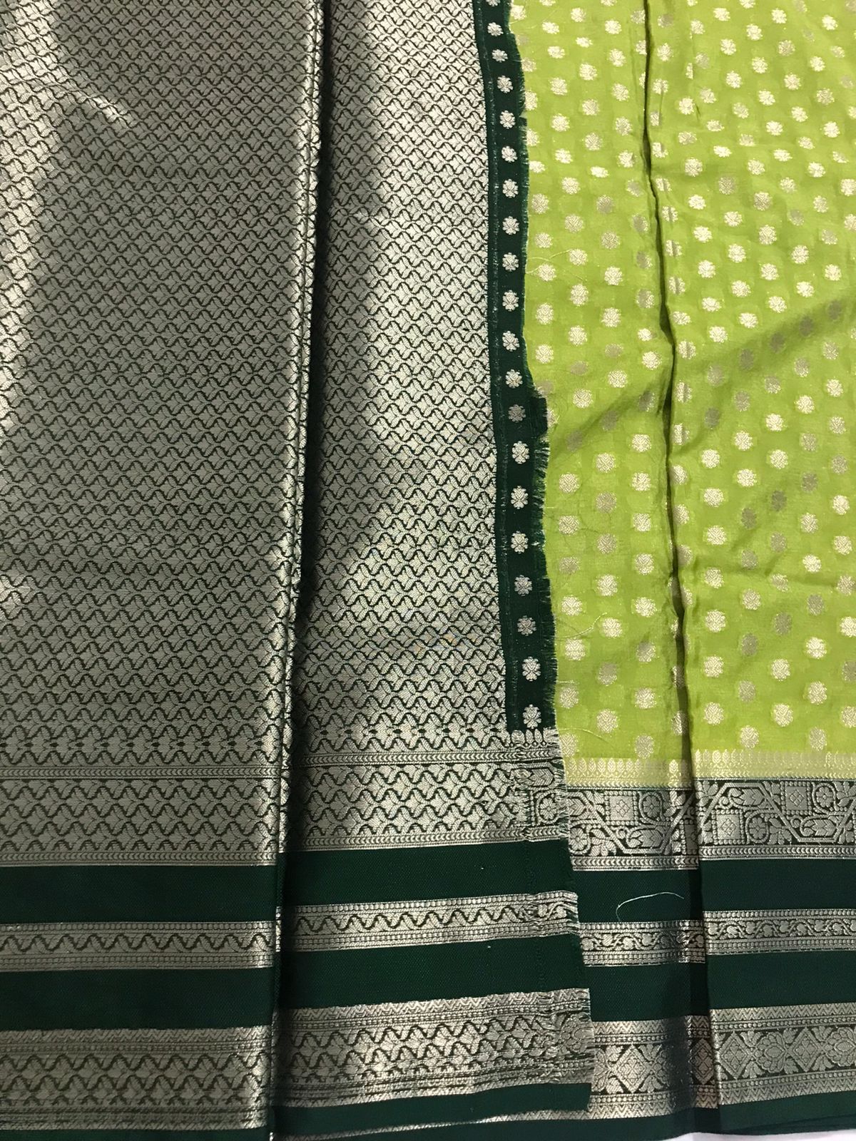Green Banarasi Georgette Saree Alna Apparels
