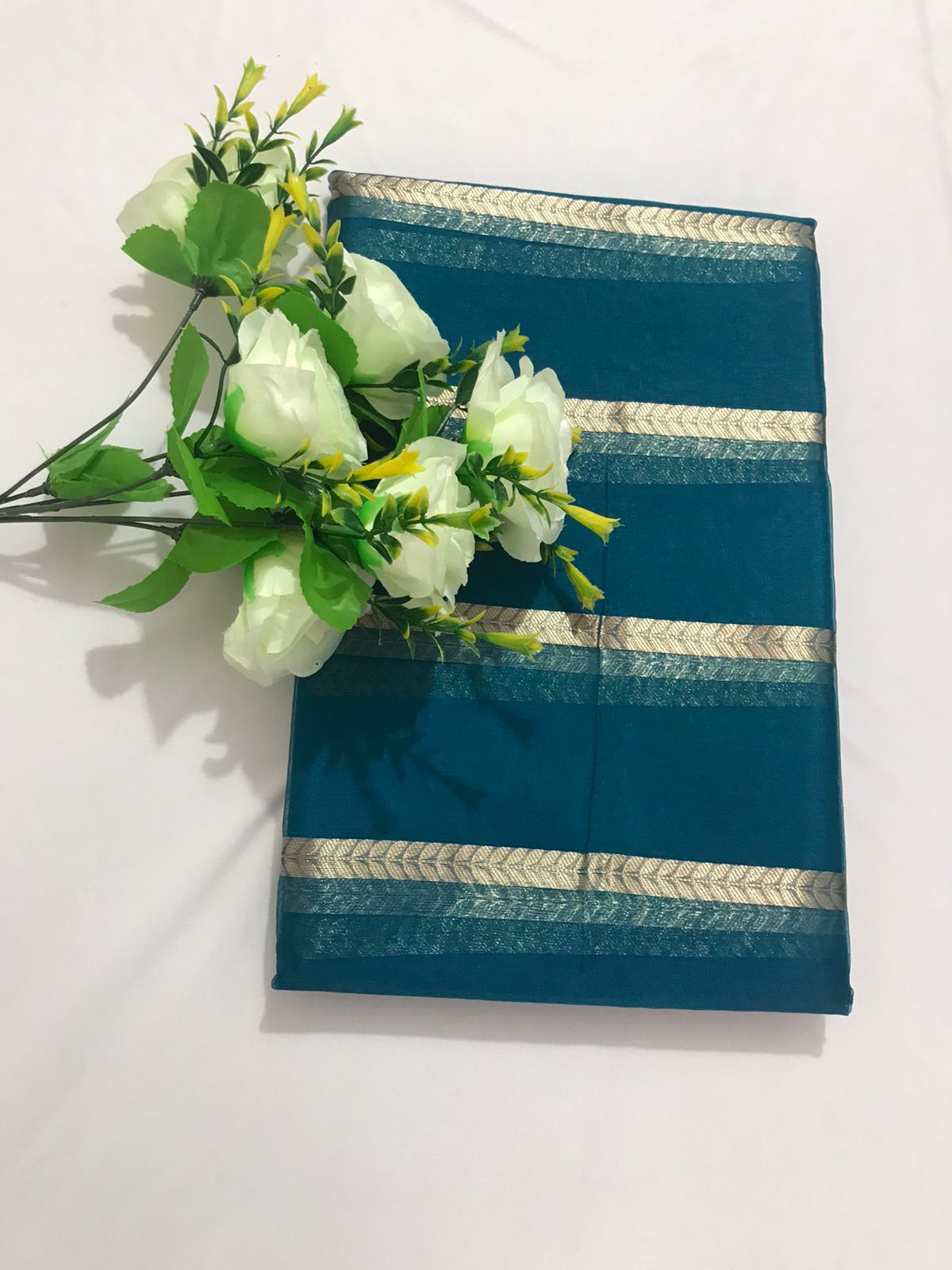 Blue Banarasi Organza Silk Saree Alna Apparels