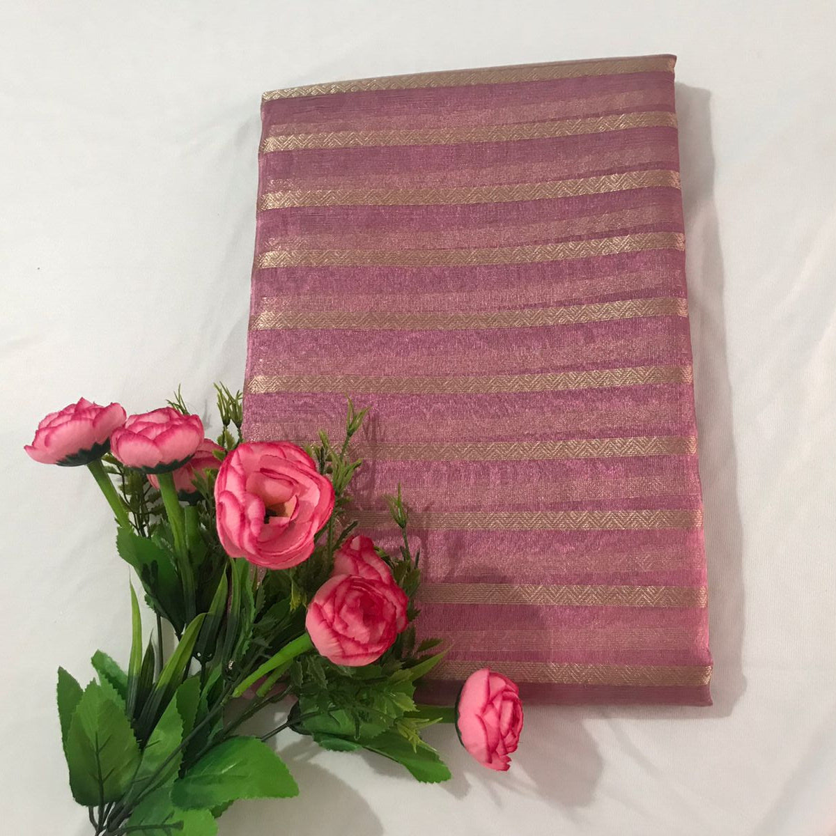 Pink Banarasi Organza Silk Saree Alna Apparels