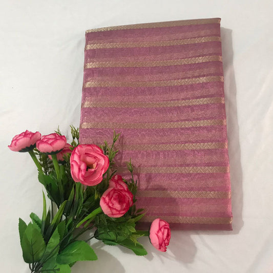 Pink Banarasi Organza Silk Saree Alna Apparels