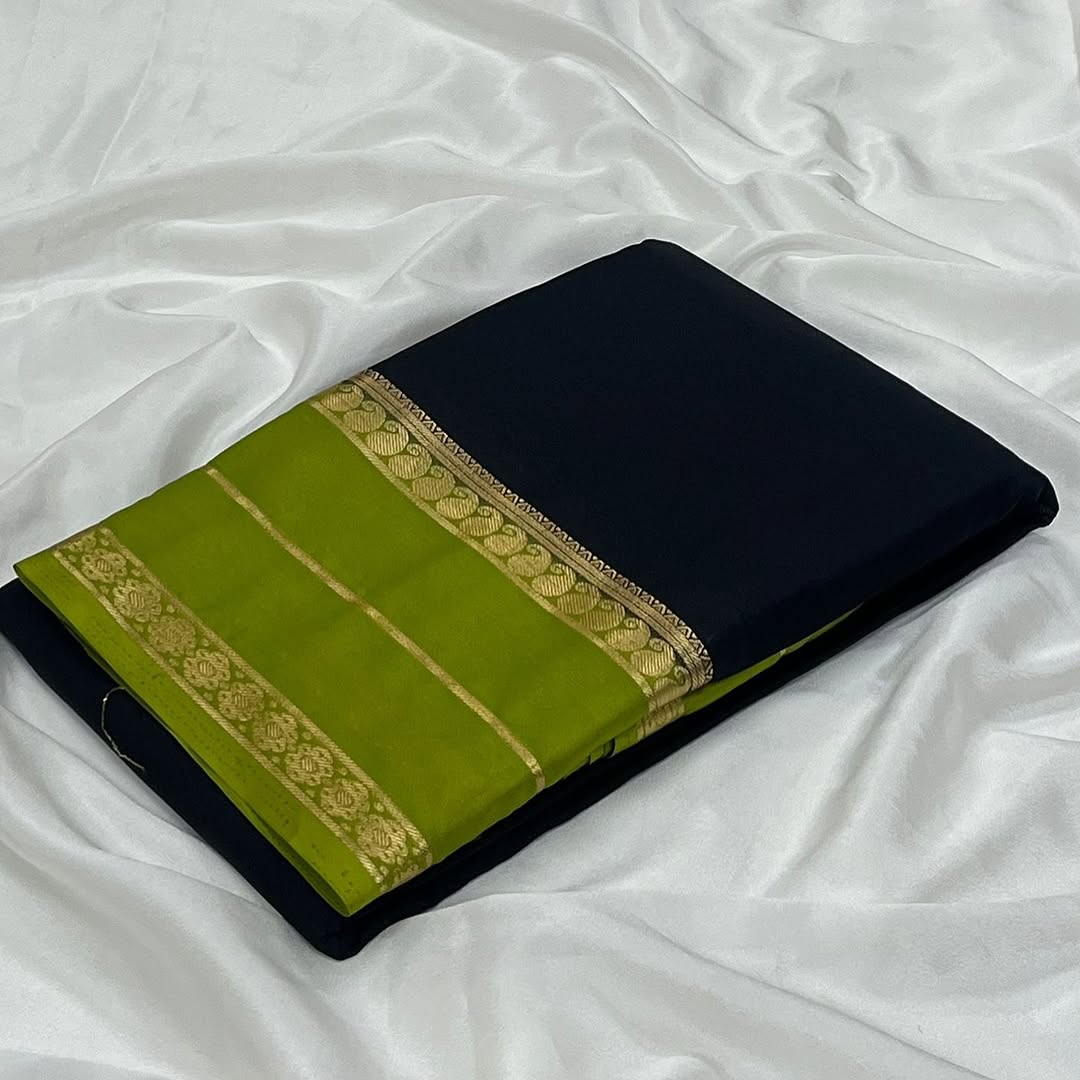 Black Banarasi Warm Soft Silk Saree Alna Apparels