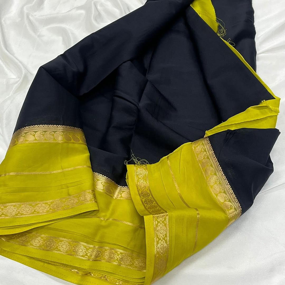 Black Banarasi Warm Soft Silk Saree Alna Apparels