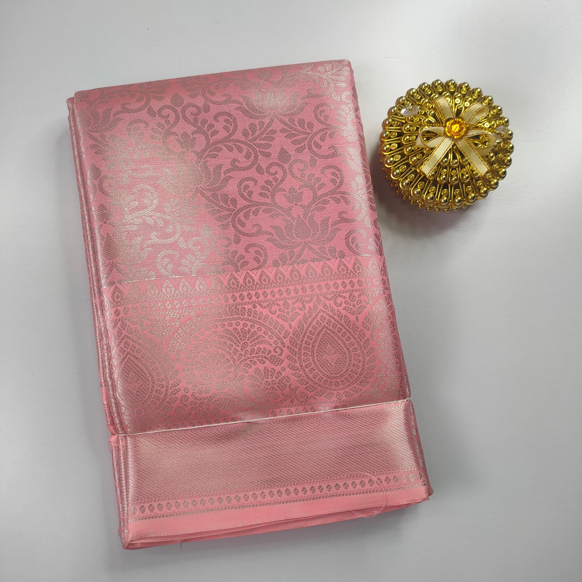 Light Pink Color Kanchipuram Soft Tissue Silk Saree Alna Apparels