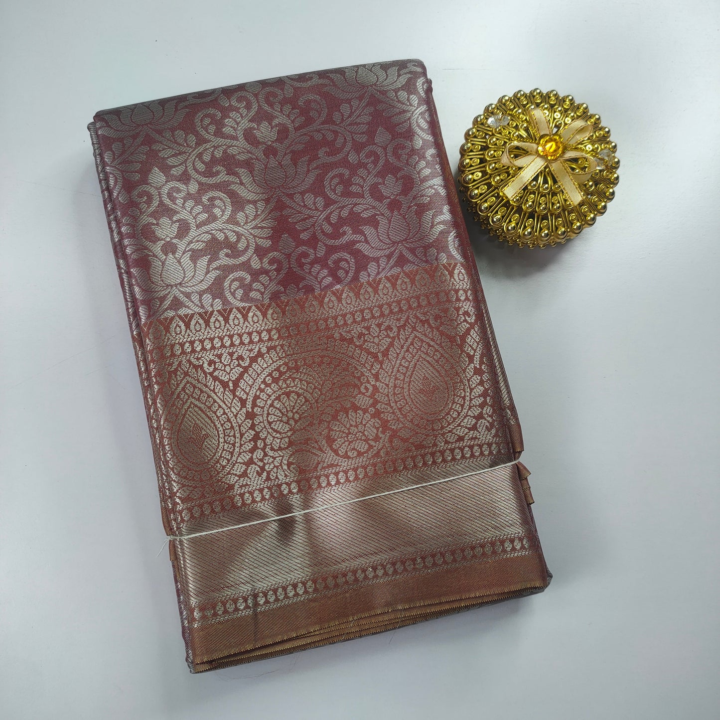 Chaco Brown Color Kanchipuram Soft Silk Saree Alna Apparels