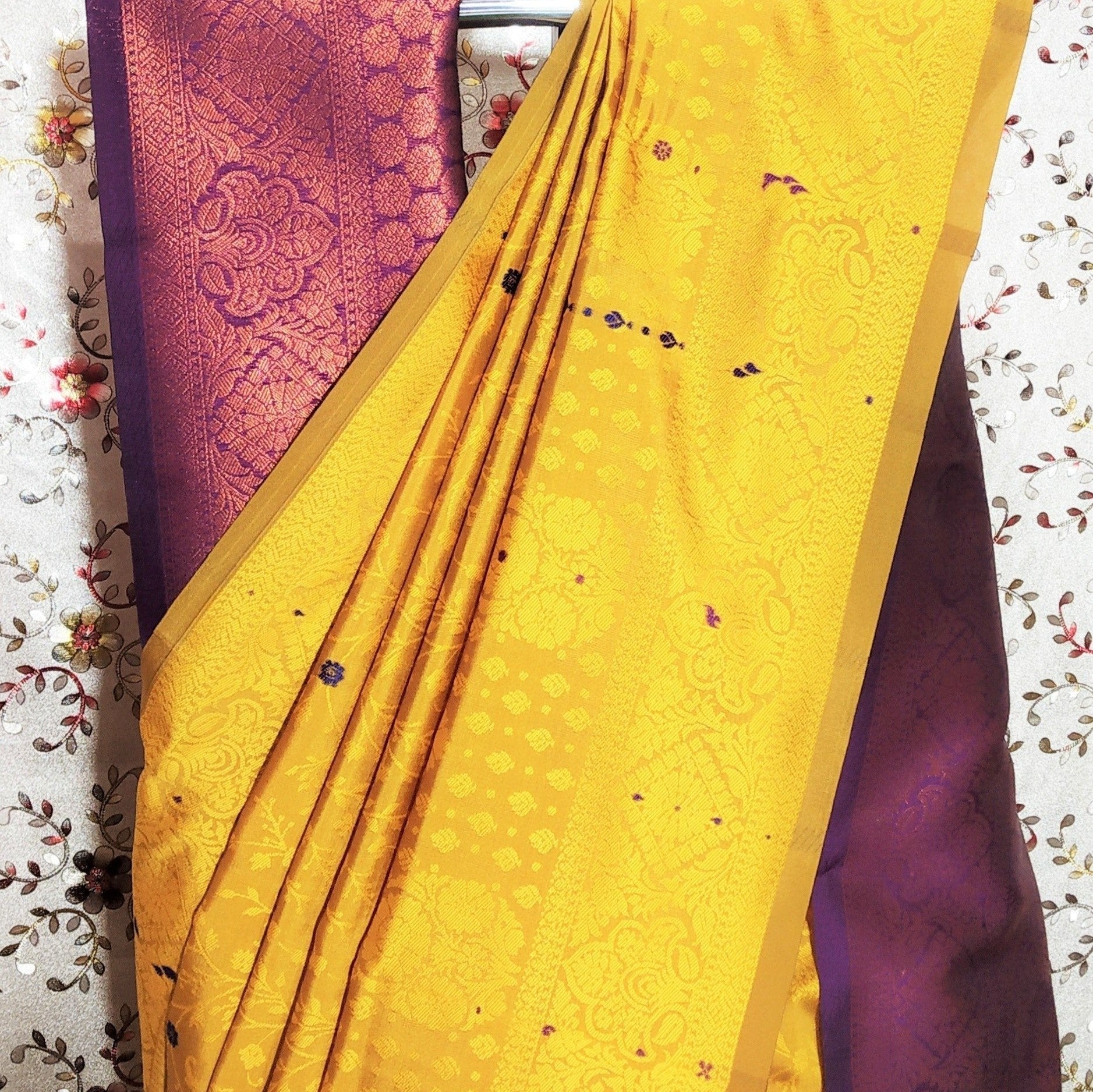 Mustard Color Soft Silk Saree Alna Apparels