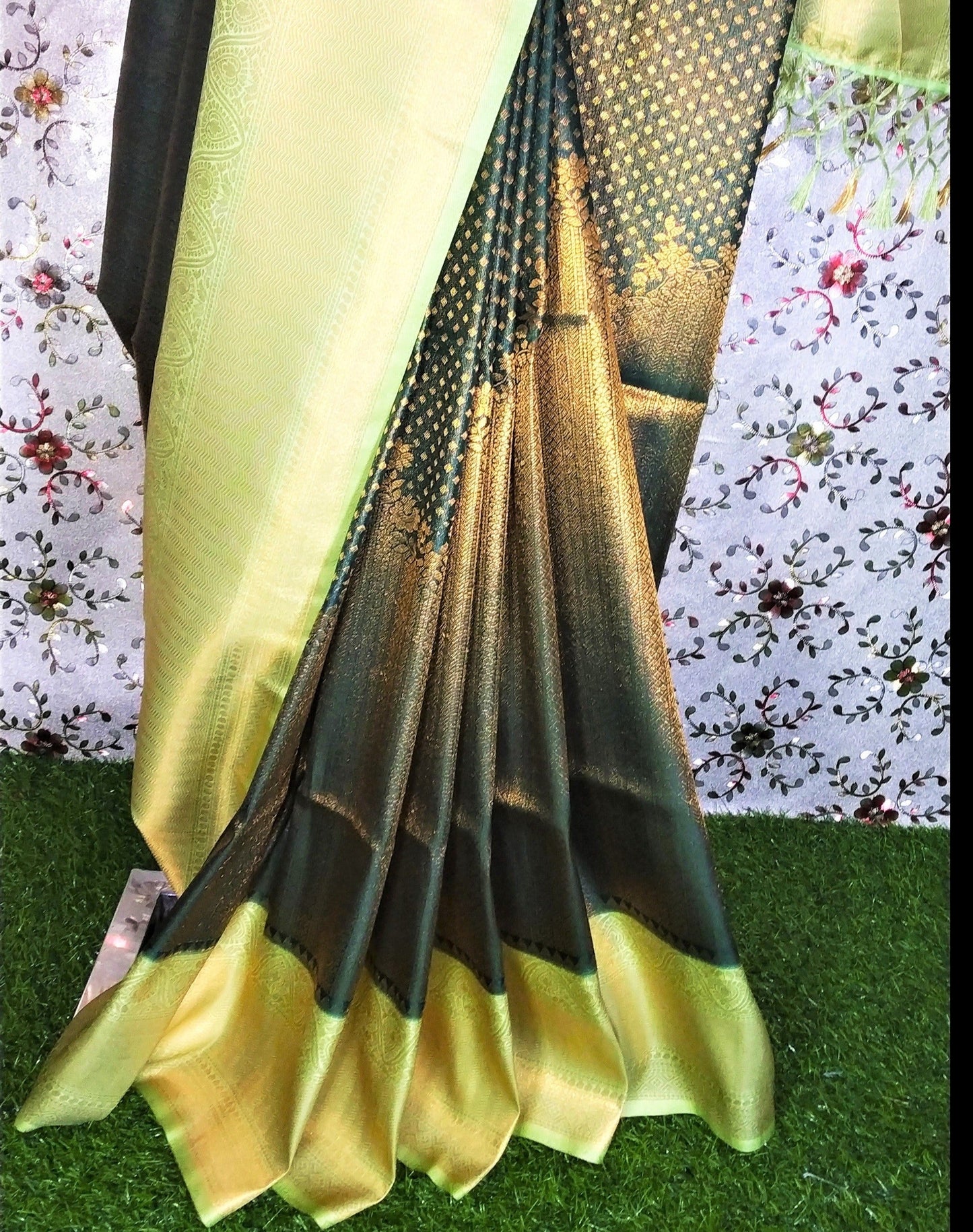 Dark Green Color Kubera Silk Saree Alna Apparels