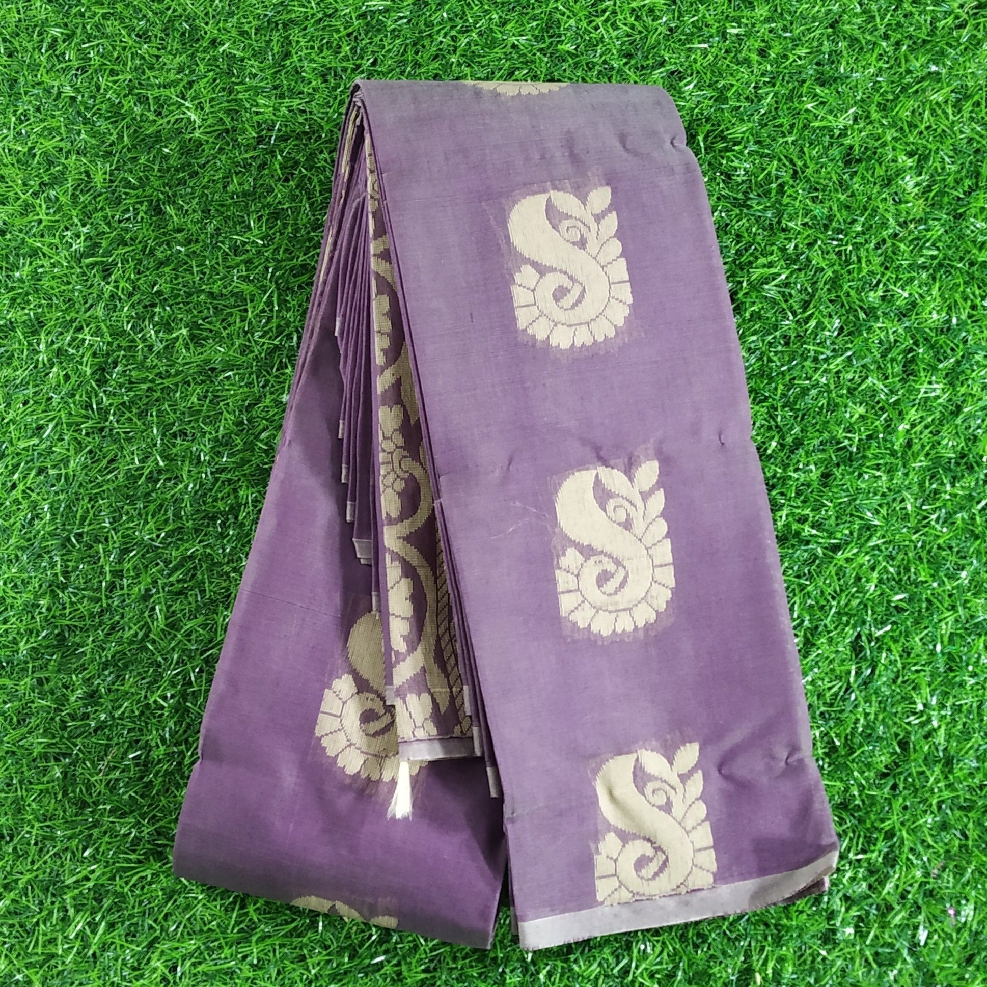 Purple Color Silk Cotton Saree Alna Apparels