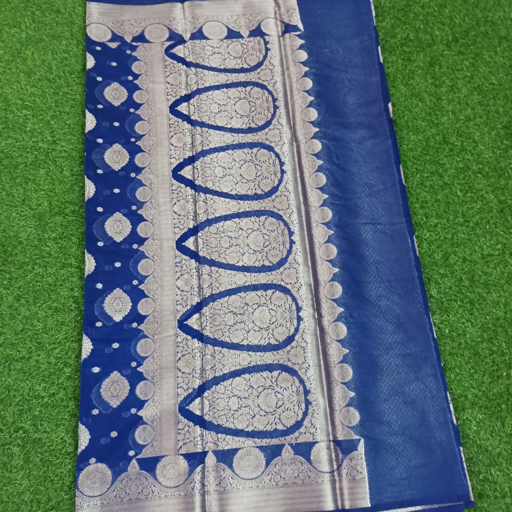 Blue Banarasi Georgette Saree Alna Apparels