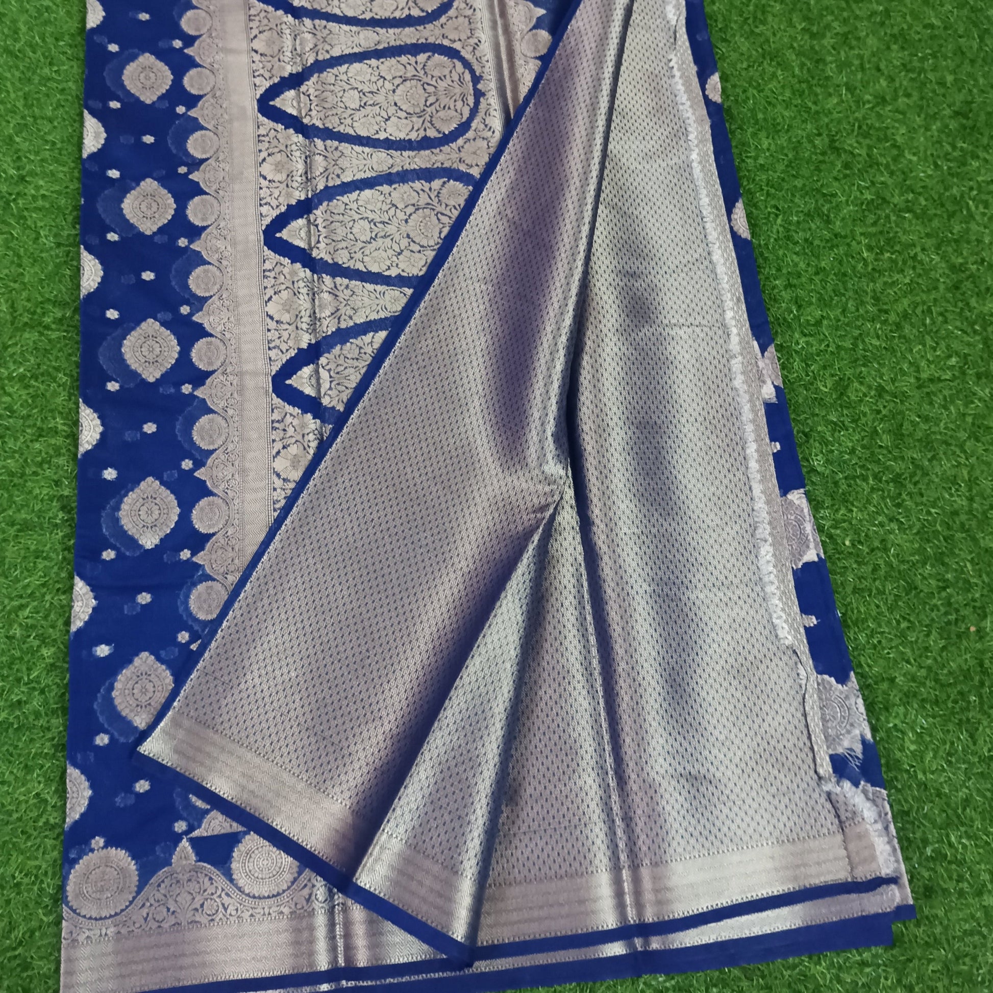 Blue Banarasi Georgette Saree Alna Apparels