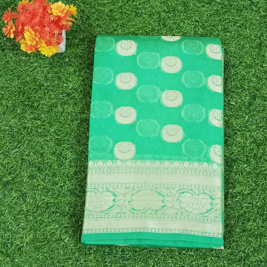 Green Banarasi Georgette Saree Alna Apparels