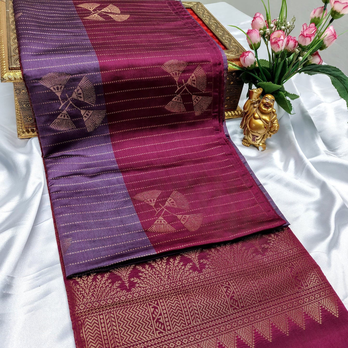 Lavender Color Kanchivaram Silk Saree - Alna Apparels