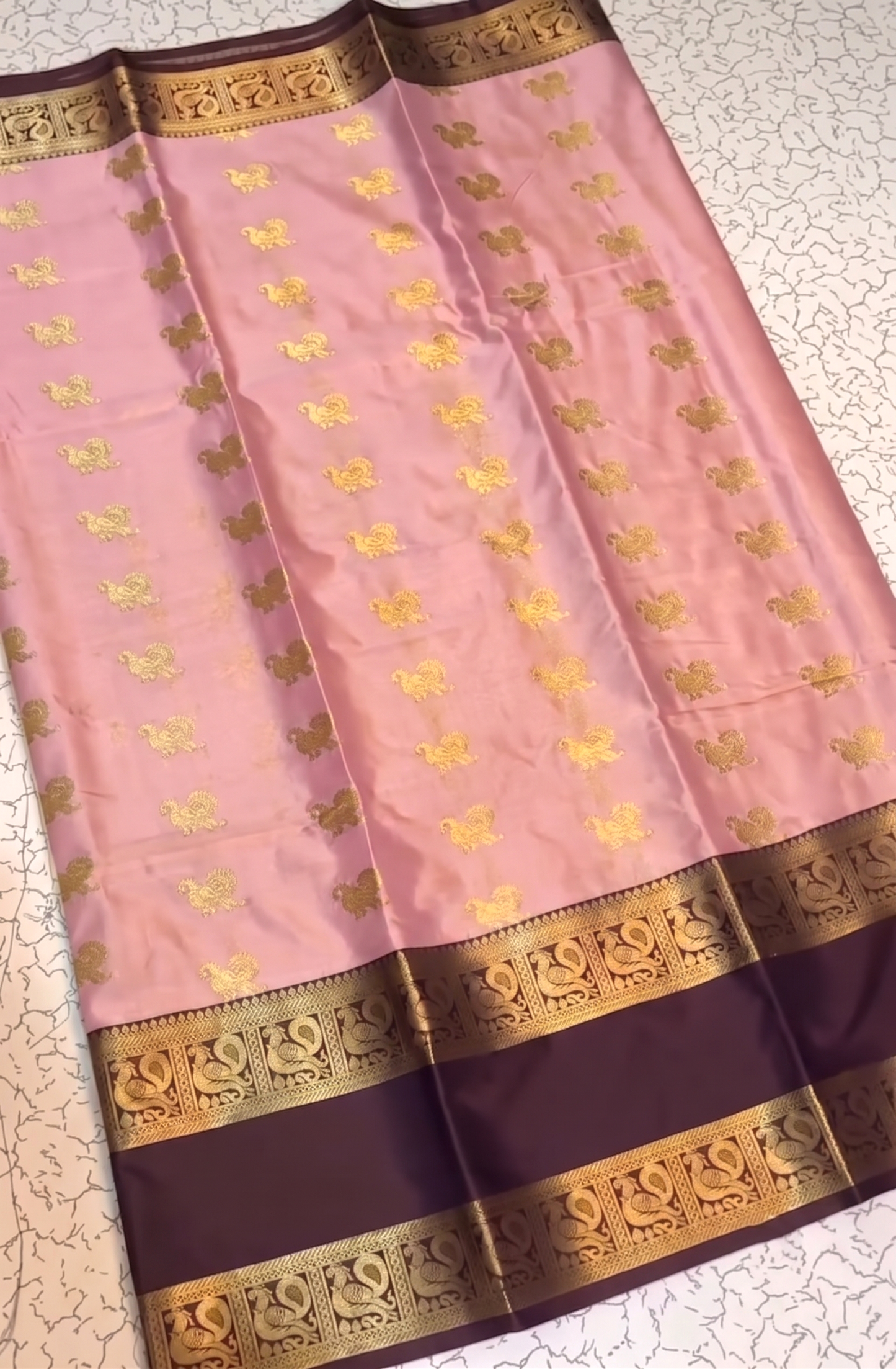 Light Pink Banarasi Semi Kathan Silk Saree Alna Apparels