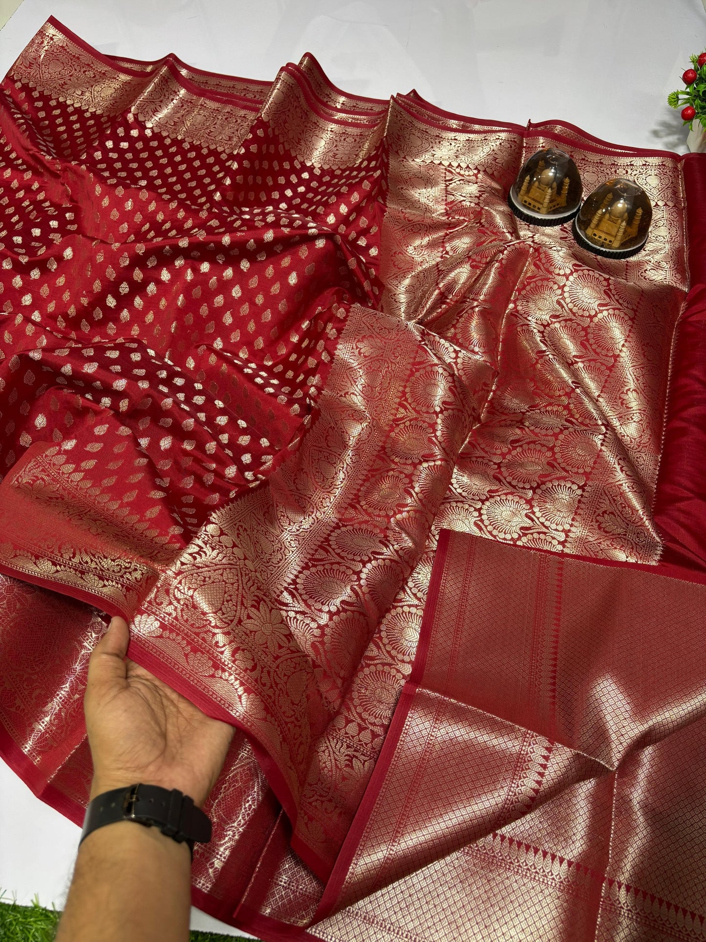 Maroon Banarasi Kathan Silk Saree