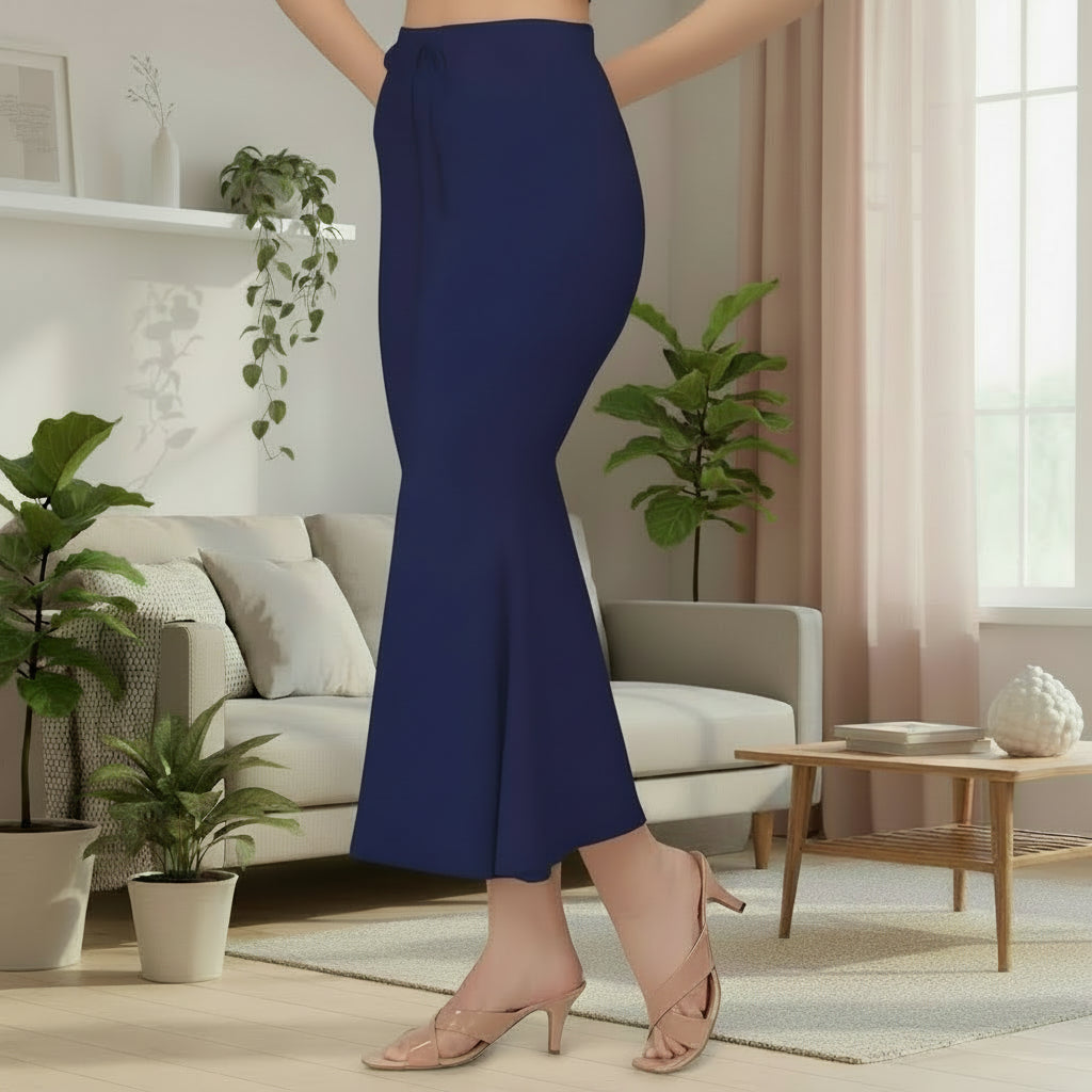 Navy Blue Lycra Everyday Comfort Saree Shapewear For Women Alna Apparels