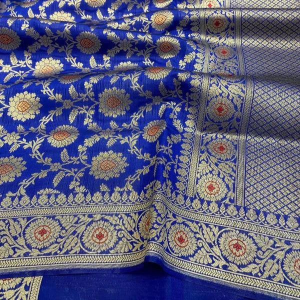 Blue Banarasi Nita Ambani inspired Kathan Silk Saree Alna Apparels