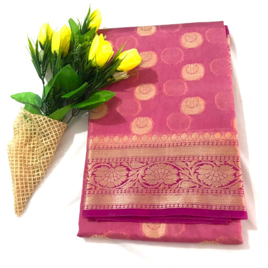 Pink Banarasi Georgette Saree Alna Apparels