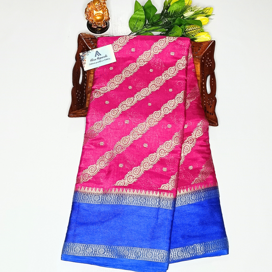 Pink Banarasi Georgette Saree Alna Apparels