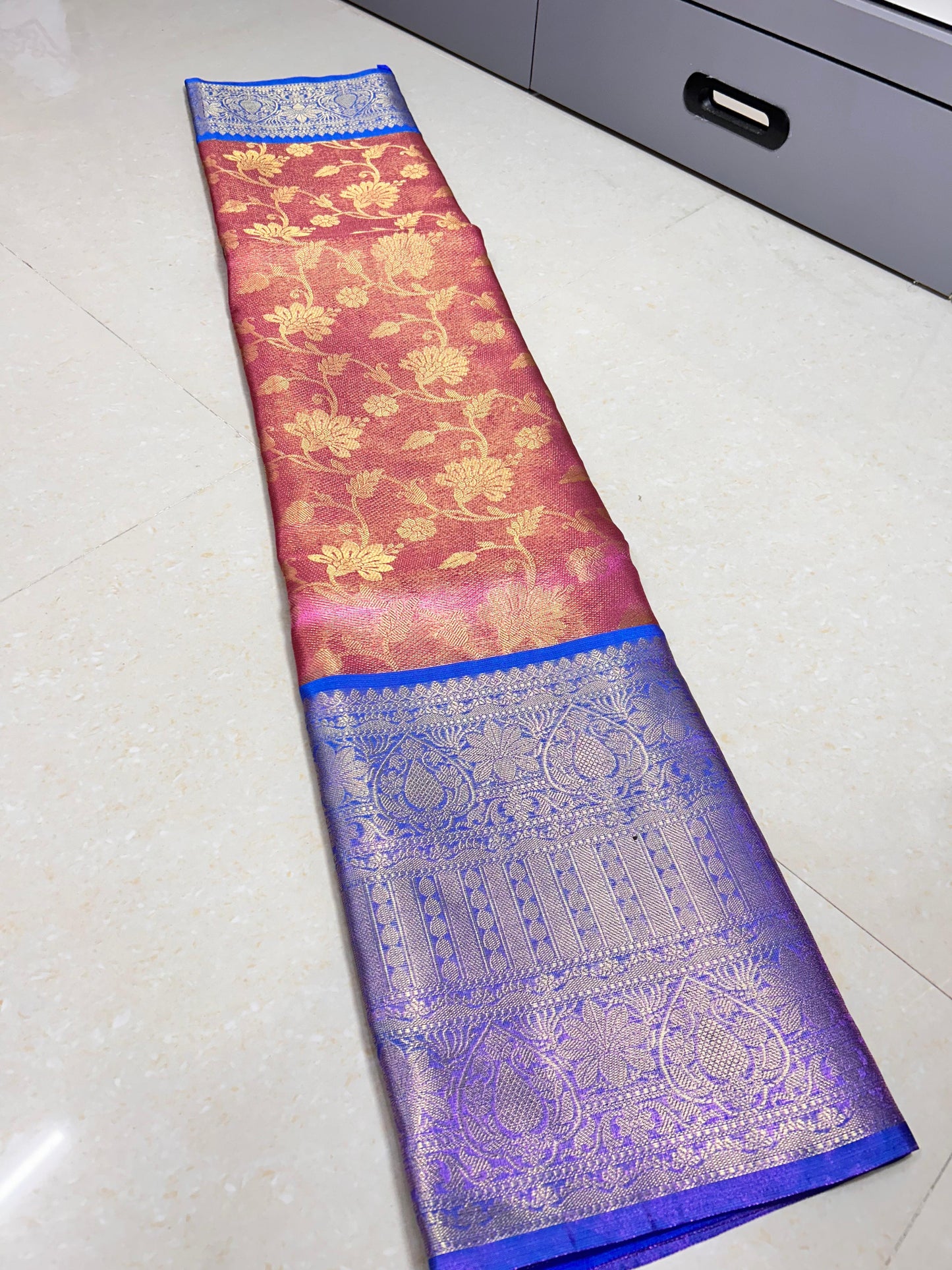 Pink Banarasi Soft Tissue  Saree