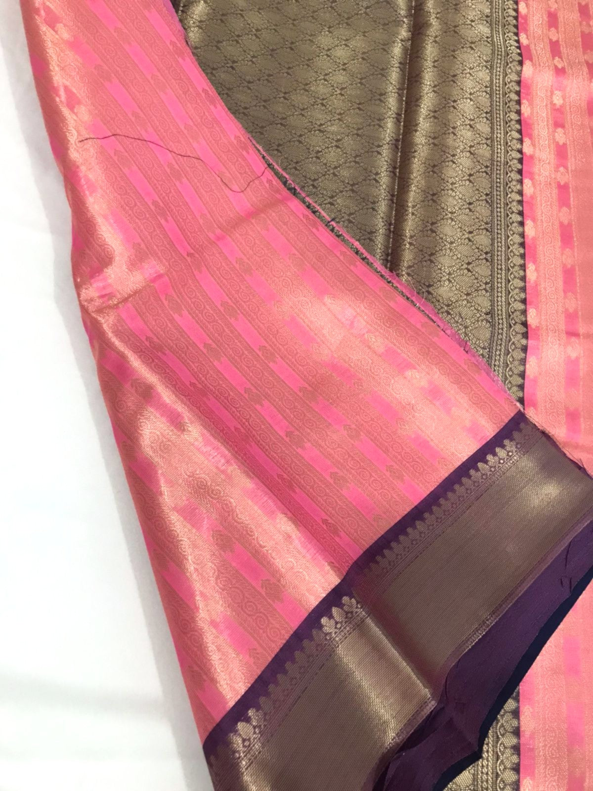 Pink Banarasi Tissue Soft Silk Saree - Alna Apparels